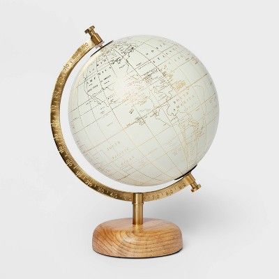 Modern Globe - Threshold™ Boho Desk Decor, Desk Globe, Husband Office, Gold Room Decor, Travel Room, Gold Office, Study Area, World Globes, Globe Decor