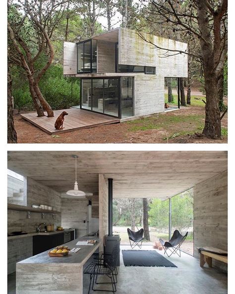 H3 House, Mar Azul, #Argentina by Luciano Kruk | Photography by Daniela Mac Adden #interiors #interiordesign #architecture #decoration… Concrete Houses, Building A Container Home, Concrete Home, Concrete House, Container House Design, Modular Homes, Tiny House Design, Natural Elements, Small House Design