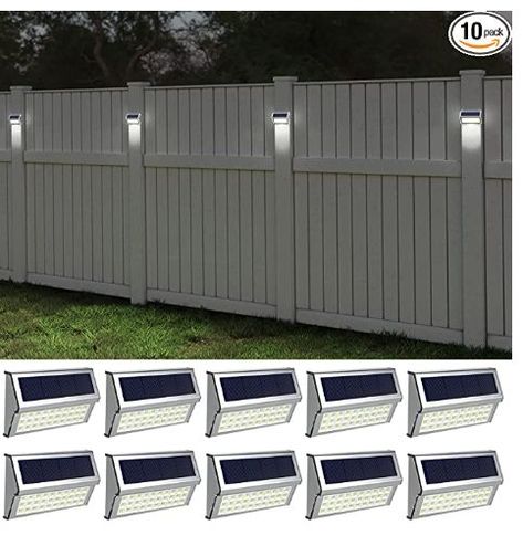 Lighting For Backyard, Yard Walkway, Outside Steps, Fence Lights, Solar Step Lights, Solar Outdoor Lights, Solar Lanterns Outdoor, Pvc Fence, Driveway Lighting