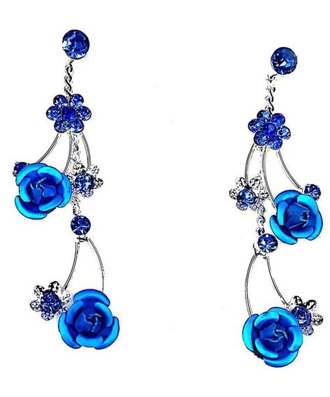 Now $0. Shop and get ideas of how to wear null Faceted Metal Blue Rose Flower Crystal Rhinestone Necklace or find similar products for less. Earlobe Earrings, Blue Rose Flower, Dark Aqua, Nature Inspired Rings, Dragon Earrings, Cleaning Silver Jewelry, Prom Earrings, Flower Crystal, Bridal Gold Jewellery Designs