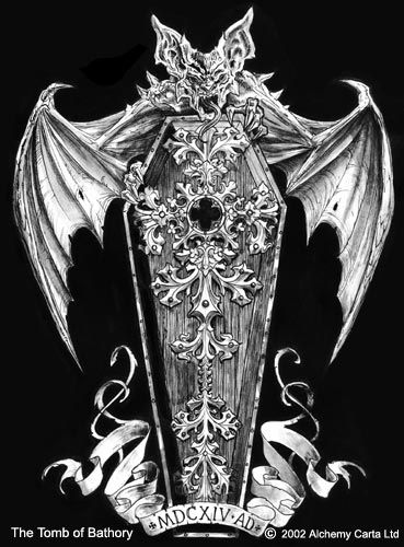 Coffins are the way to go, not caskets! Alchemy Gothic Art, Angle Tattoo, Coffin Tattoo, Gotik Tattoo, Gothic Coffin, Cross Tattoos For Women, Bat Art, Alchemy Gothic, City Tattoo