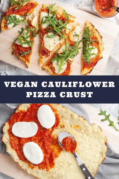 Easy dairy-free low-carb pizza crust recipe. Healthy dough made with cauliflower rice and almond flour, with delicious vegetable toppings and vegan cheese. Check out this easy pizza recipe! Discover how to make this easy homemade gluten-free pizza crust, low-carb pizza crust! Healthy Dough, Vegan Cauliflower Pizza, Pizza Crust Gluten Free, Vegan Pizza Toppings, Vegan Cauliflower Pizza Crust, Pizza Topping Ideas, Best Keto Pizza, Keto Pizza Recipes, Vegan Pizza Dough