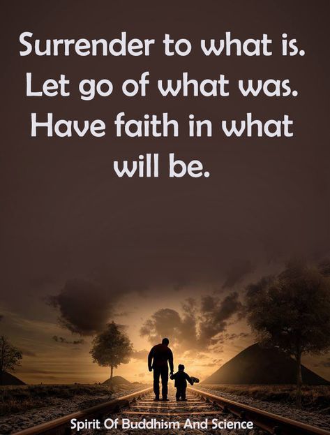 Surrender to what is, let go of what was. Have faith in what will be. Have Faith, Let Go, Buddhism, Letting Go, Life Quotes, Let It Be, Quotes