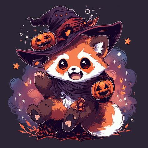 🎃🐼 This adorable Red Panda is ready for Halloween! 🌙🖤 Get into the festive spirit with this cute illustration of a Red Panda jumping and waving one hand while holding a Jack-o-Lantern in the other. 🐾🎃 #halloween #red-panda #fall #spooky #love #halloweencostume #october #photography #pumpkin #autumn #trickortreat #art #travel #photooftheday #halloweenmakeup #horror #scary #instagood #costume #fashion #happyhalloween #losangeles #makeup #pumpkins #fun #music #nature #picoftheday Red Panda Makeup, Red Panda Halloween, Panda Dog Costume, Panda Halloween Costume, Red Panda Drawing, October Photography, Panda Costume, Spooky Love, Panda Costumes