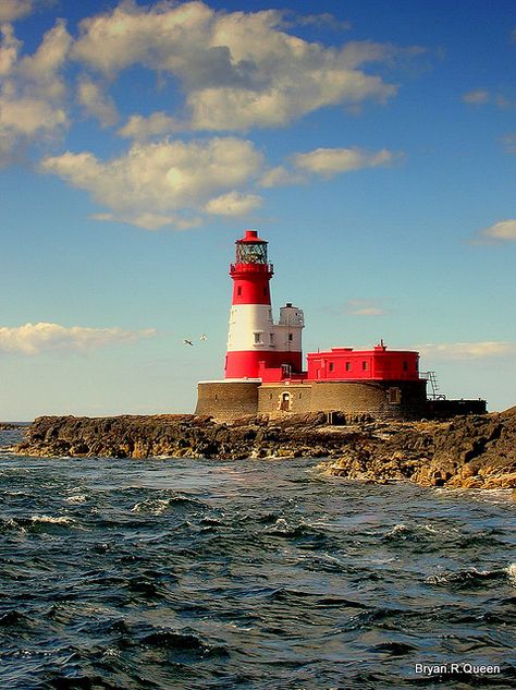 Longstone Lighthouse, Farne Islands, Northumbria, England Longstone Lighthouse, Farne Islands, Northumberland England, Northumberland Coast, Beautiful Lighthouse, Scenic Photography, Beacon Of Light, Guiding Light, Light Houses