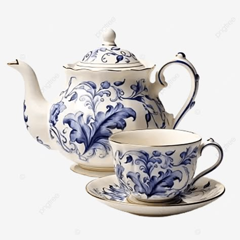 beautiful teapot and cup white background 3d cup png Blue Teapot, A&b Home, Blue And White China, Teapots And Cups, Flower Phone Wallpaper, Chinese Porcelain, High Tea, Fabric Painting, Tea Party