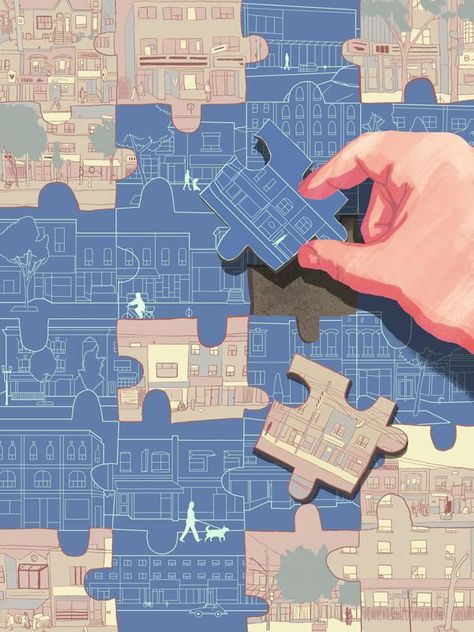 Puzzle Illustration Design, Community Illustration, Idea Generation, Contest Ideas, Student Design, Housing Crisis, Design Illustration Art, Adobe Design, Architecture Collage