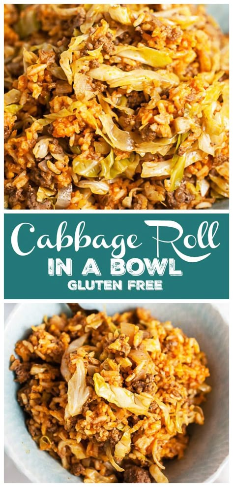 Cabbage With Ground Turkey, Cabbage Roll Unstuffed, Chicken Rice Cabbage Recipe, Gluten Free Cabbage Rolls, Ground Lamb And Cabbage Recipes, Gluten Free Dairy Free Cabbage Recipes, Gluten Free Beef Recipes For Dinner, Stuffed Cabbage Bowl, Ground Beef Cabbage And Rice Recipes