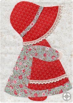 Textile Art Quilt, Girl Quilts Patterns, Quilts Designs, Free Applique Patterns, Appliqué Ideas, Applique Quilt Patterns, Sunbonnet Sue, Rug Patterns, Pola Sulam