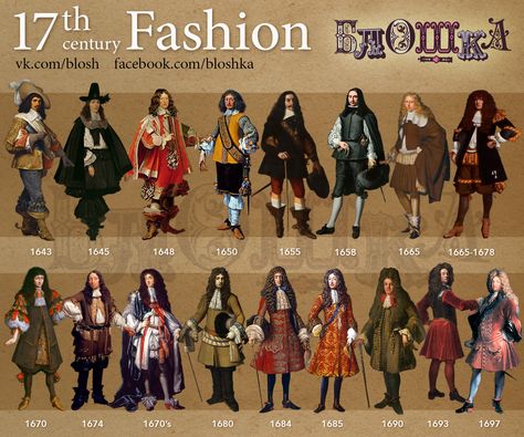 Fashion Timeline.17-th century 17 Century Fashion Men, Clothing Names, 17 Century Fashion, 1600 Fashion, European Mens Fashion, 17th Century Clothing, 17th Century Fashion, Costume Carnaval, Fashion Timeline