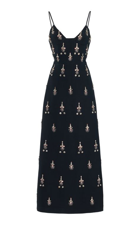 Cristaux Bead-Embellished Medallion Midi Dress by CUCCULELLI SHAHEEN for Preorder on Moda Operandi Chic Fall Outfits, Future Fashion, Formal Style, Model Dress, Red Carpet Dresses, Chic Dress, Black Midi Dress, Favorite Dress, Fashion Collection