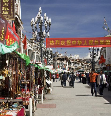 Tibet - The Barkhor - Lhasa. Part of the Barkhor in Lhasa in the Tibet Autonomou , #Aff, #Lhasa, #Barkhor, #Tibet, #Part, #China #ad Lhasa Tibet, China Image, Design Art Drawing, Photo Report, Lhasa, Stock Photography Free, Image Photography, Tibet, Graphic Design Art