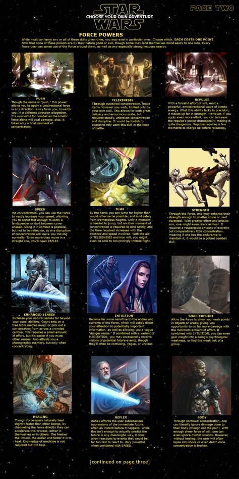 [OC] Star Wars CYOA - Album on Imgur Force Powers, Star Wars Theories, Star Wars Infographic, Star Wars Meme, Star Wars History, Star Wars The Old Republic, Star Wars The Old, Old Republic, Star Wars Models