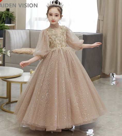 Sequin Kids Dress, Kids Gown Design, Wedding Dresses For Kids, Dress Children, Formal Fashion, Cotton Voile Fabric, Kids Gown, Gowns For Girls, Kids Dresses