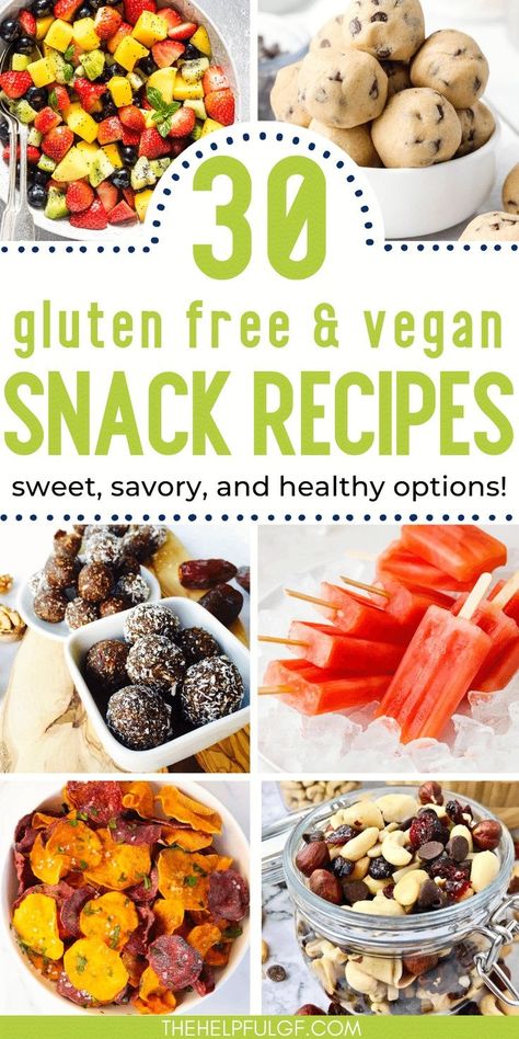 Vegan Gluten Free Snacks, Healthy Snacks To Make, Gluten Free Vegetarian Recipes, Vegan Snack Recipes, Dairy Free Snacks, Vegan Snack, Best Gluten Free, Homemade Gluten Free, Gluten Free Dairy Free Recipes