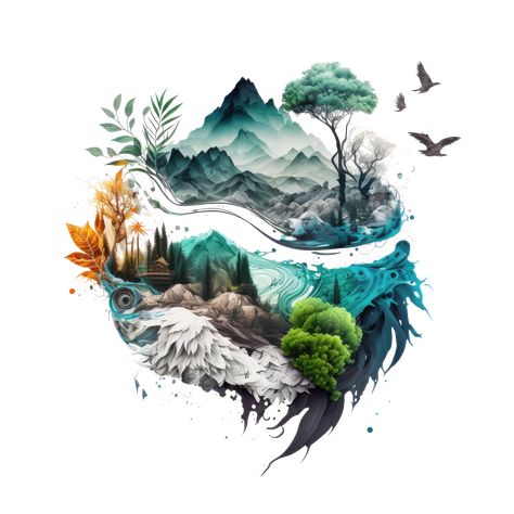 Mountains Birthday, Tree With Paper, Adventure Artwork, Hearts Paper Crafts, Winding Path, Easy Valentine Crafts, Nature Sketch, Colorful Mountains, Tshirt Printing Design