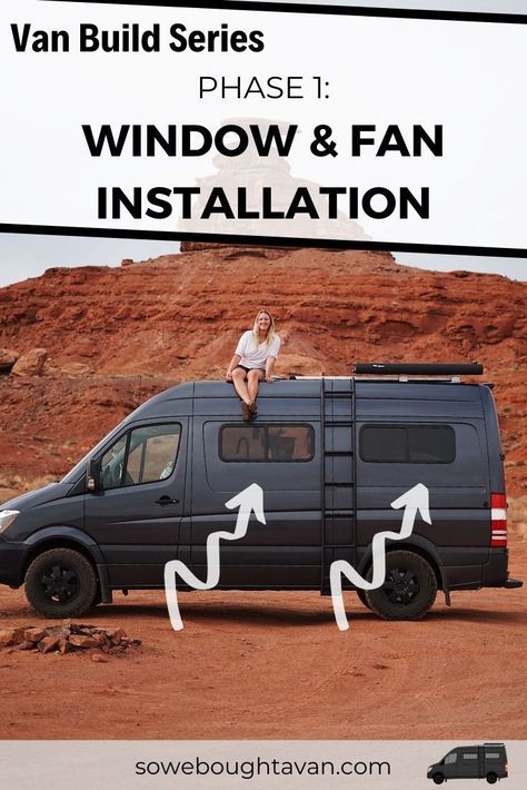 The best windows and vent fan for your van build. How to install windows and roof fan in your DIY van build conversion. Diy Van Build, Campervan Build, Nomadic Living, How To Install Windows, Campervan Travel, Van Builds, Travel Bus, Rv Inspiration, Best Campervan