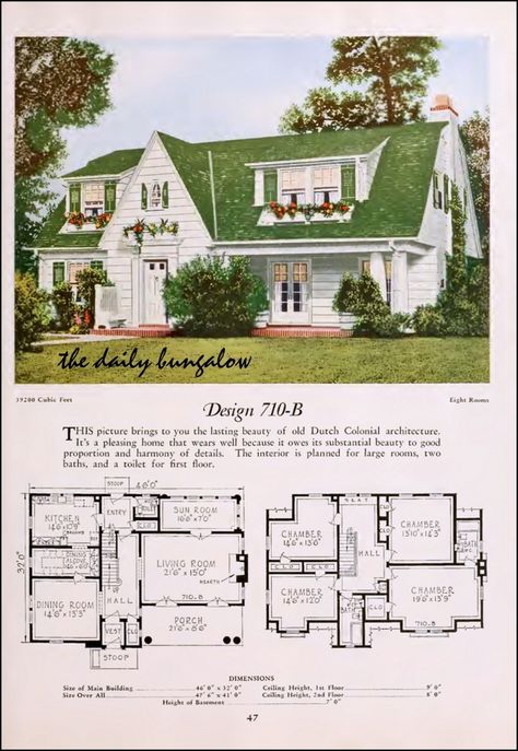 Sears House Plans, Sears Catalog Homes, Vintage Floor Plans, Vintage Homes, Sears Catalog, Vintage House Plans, Sims House Plans, Casas Coloniales, Casa Vintage