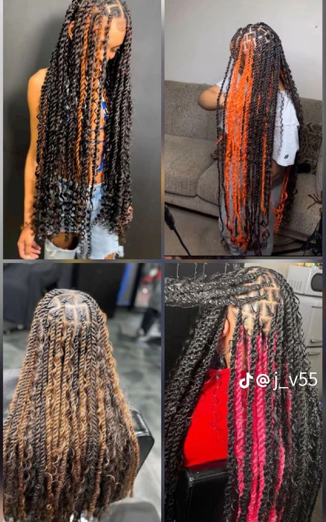 Peekaboo Island Twist With Curls, Hairstyle Prices, Peekaboo Island Twist, Group Hairstyles, Skunk Stripe Braids, Island Twist, Fav Hairstyles, Super Cute Hairstyles, Skunk Stripe