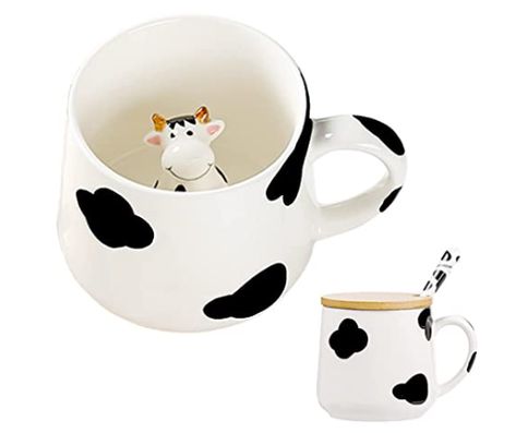 Can be used as a gift for your loved ones, or even for your morning cuppa. Cute surprise at the bottom of every drink! Cow Print Stuff, Ceramic Cow, Kawaii Cups, Xmas Gifts For Her, Cow Mug, Cartoon Cow, Animal Mugs, Cows Funny, Cute Coffee Mugs