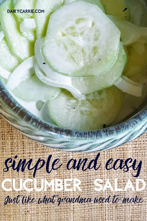 Cucumber Salad For One, Cream Cucumbers With Mayo, Creamy Cucumber Salad Mayo, Cucumber Salad With Mayo And Sour Cream, Creamy Cucumber Tomato Salad With Mayo, Dads Creamy Cucumber Salad, Cucumber Salad Easy Recipe, Cucumber Mayonnaise Salad, Creamy Cucumber Salad With Mayonnaise And Milk