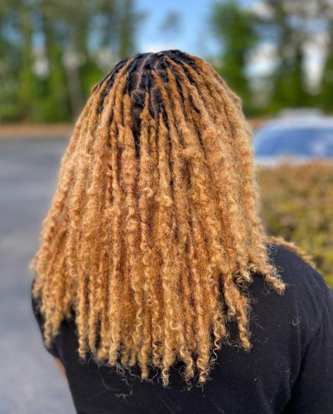 Honey Blonde Dreadlocks Black Women, Natural Goddess Locs, Loc Color Ideas Black Women, Colored Locs Black Women, Honey Blonde Locs, Dreads Black Women, Blonde Dreads, Twa Hairstyles, Beautiful Dreadlocks