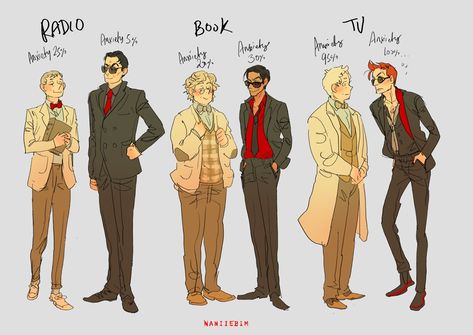 Naniiebim on Twitter: "Radio, Book and TV Omens.... #goodomens… " Radio Good Omens, Good Omens Harry Potter, Crowley And Aziraphale Fanart, Good Omens Book, Ineffable Husbands, Film Anime, Terry Pratchett, Michael Sheen, Good Omens