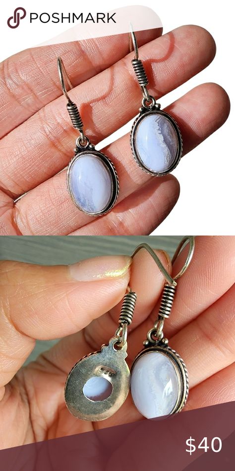 Natural Blue Lace Agate S925 Sterling Silver Dangle Earrings Chakra Energy Stone Chakra Energy, Energy Stones, Silver Dangle Earrings, Sterling Silver Dangle Earrings, Agate Crystal, Blue Lace Agate, Crystal Stone, Lace Agate, Silver Earrings Dangle