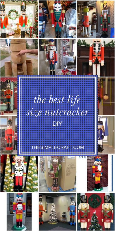 Tall Nutcracker Christmas Diy, Nutcracker Crafts Diy, Large Nutcracker Diy, How To Make A Nutcracker Soldier Diy, Christmas Nutcracker Diy, How To Make A Life Size Nutcracker, Big Nutcrackers Diy, Life Sized Nutcracker Diy, Life Size Nutcracker Diy