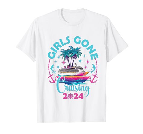 PRICES MAY VARY. Girls Gone Cruising 2024 funny cruise tee women 2024. Matching cruise squad tee for friends, girl group, family on girls cruise 2024 or birthday cruise trip. Cute outfit for girls cruise 2024 girls trip, girls weekend 2024, girls vacation. Vacation family and friends that will be cruising or sailing on a boat for vacation. Lightweight, Classic fit, Double-needle sleeve and bottom hem Girls Cruise Shirts Ideas, Matching Cruise Shirts Best Friends, Cruise Friends Shirts, Girls Cruise Shirts, Best Friends Cruise Shirts, Cruise Tshirts For Friends, Birthday Cruise Tshirt Ideas, Cruise Shirts Funny, Vacation Funny