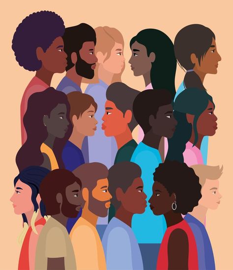 Cartoons Design, People Background, Diverse People, Group Of Women, Mid Century Illustration, Friend Cartoon, Cartoon People, People Illustration, Drawing People