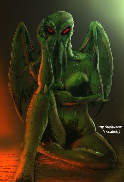 Female Cthulhu colors by Dawkz by Dany-Morales on deviantART Female Cthulhu, Cthulhu Drawing, Cthulhu Art, Halloween 2014, Cthulhu, Horror Art, Dungeons And Dragons, Deviantart, Halloween