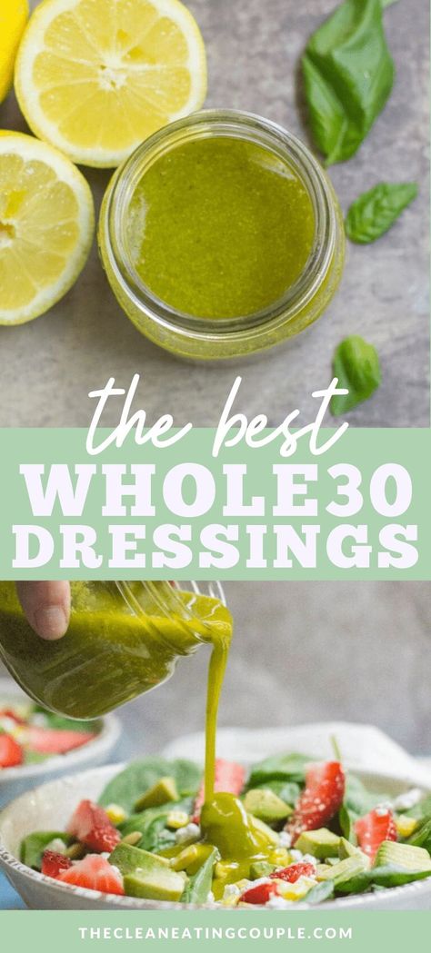 Dairy Free Salad Dressing Recipes, Clean Salad Dressings, Whole30 Salad Dressing, Sugar Free Salad Dressing, Whole30 Salad, Whole 30 Salads, Sugar Free Dressing, Gluten Free Salad Dressing, Dairy Free Salad Dressing