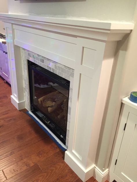 Build A Fireplace Surround, Fireplace Mantel Surround, Diy Fireplace Mantel, Craftsman Fireplace, Diy Mantel, Fireplace Mantel Surrounds, Diy Fireplace Makeover, Mantle Ideas, Mantel Surround