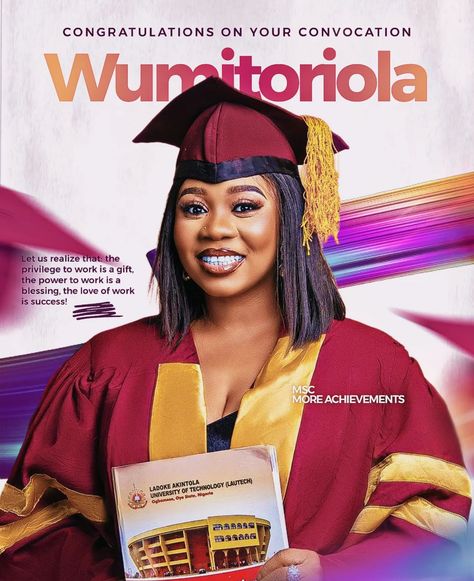 Congratulations on your convocation success 🙌 👏.. @wumitoriola . . . A poster design @wumitoriola What's your take on it? 🤔 #exploredesign #explorepage #explore #fypppppppppppppppppppppppppppppppppppppppppppppppppppppppppppppppppppppp #fyp #trending #trendingdesigns #viralpost #viral #popular #populardesign #designchallenge #ZeedoobabaGraphics1 Congratulatory Pubmat, Congratulatory Poster, Congratulations Poster Design, Congratulations Poster, Design Hacks, Church Graphic Design, Design Hack, Poster Ideas, Company Profile