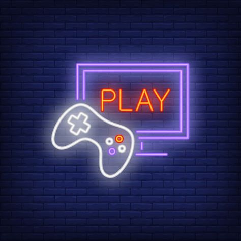 Games Icon Aesthetic Logo, Game Icon Logo, Gaming Logo Icon, Neon Game Icon, Neon Gaming Aesthetic, Jake Widget, Game On Neon Sign, Gaming Icon, Gaming Neon Sign