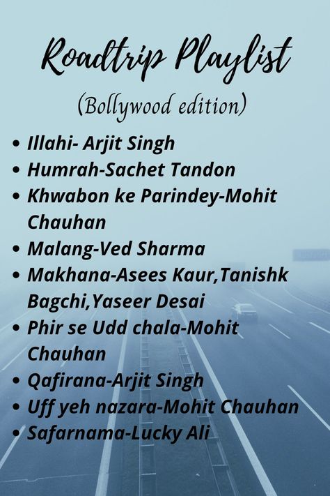 Bollywood Songs Playlist, Roadtrip Playlist, Trip Songs, Road Trip Songs, Music Suggestions Instagram Story, Road Trip Playlist, Travel Songs, One Word Instagram Captions, Short Instagram Quotes