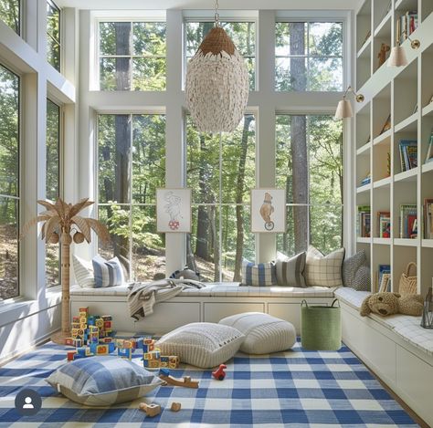 Coastal Playroom, Conservatory Playroom, Sunroom Playroom, Playroom Decor Ideas, Mudroom Decor, Playroom Ideas, Kids Bedroom Decor, Playroom Decor, Neutral Decor