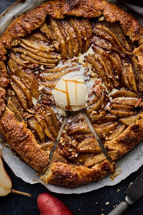 Spiced Pear Galette | Olive & Mango Spiced Pear Galette, January Desserts, Spiced Pears, Pear Galette, Pear Crumble, Appetizers Ideas, Baked Pears, Galette Recipe, Easy To Make Recipes