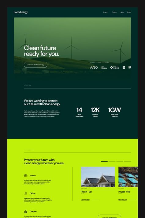 Web Design Sustainability, Our Projects Web Design, Biotech Website Design, Recycling Website Design, Sustainable Web Design, Grid Website Design, Energy Company Branding, Innovative Website Design, Our Clients Page Design