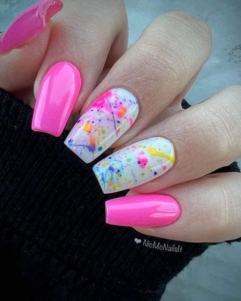 School Nail Ideas, Back To School Nail Ideas, Purple And Pink Nails, Splatter Nails, Revel Nail Dip Powder, Revel Nail Dip, Revel Nail, Nail Dip Powder, Professional Manicure