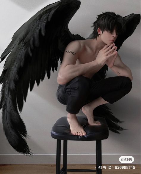 W Pictures, Types Of Aesthetics, Male Pose Reference, Photographie Portrait Inspiration, People Poses, Anatomy Poses, Human Reference, Body Reference Poses, Black Wings