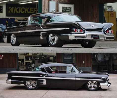 Do full-size hot rods get enough love? #ModernRodding - This '58 Impala was built by @allowayshotrodshop sitting on a @artmorrisonenterprises with shifting from @americanpowertrain and goodies from @billetspecialties @classic_instruments. Link in bio for the full feature. 58 Chevy Impala, 58 Impala, 1958 Chevy Impala, Car Customization, Customized Cars, Chevy Impala Ss, 64 Impala, Classic Cars Chevy, Hot Rods Cars Muscle