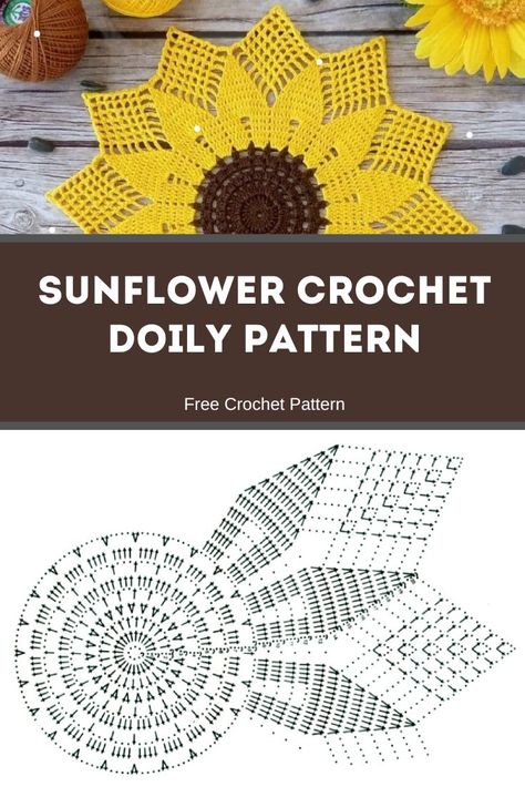 Sunflower Crochet Doily Pattern - MyCrochetPattern Sunflower Doily Crochet Pattern, Crochet Sunflower Mandala, Crochet Sunflower Doily, Crochet Sunflower Doily Pattern Free, Sunflower Doily Free Pattern, Crochet Doilies Free Pattern Easy, Crochet Sunflower Pattern Free, Sunflower Crochet Blanket, Sunflower Crochet Pattern