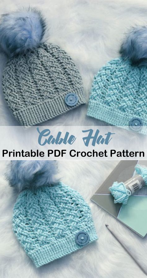 Make a cable hat, cozy and pretty. winter hat crochet patterns - crochet pattern pdf - amorecraftylife.com #crochet #crochetpattern Hdc Hat Pattern, Winter Hat Crochet Pattern, Hat Crochet Patterns, Winter Hat Crochet, Cabled Hat Pattern, Cozy Beanie, Hats Collection, Crochet Baby Hat Patterns, Crochet Scarf Pattern