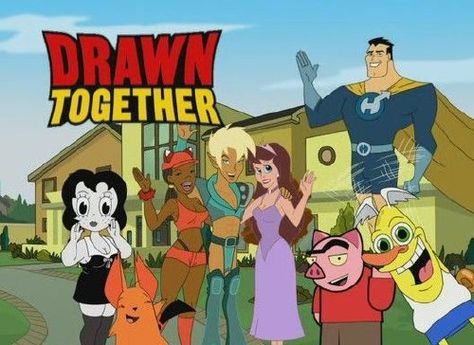 Drawn together. Funny show Josie And The Pussycats, Drawn Together, South Park Funny, Eric Cartman, Bruce Timm, First Animation, The Cartoon, Happy Tree Friends, Comedy Tv