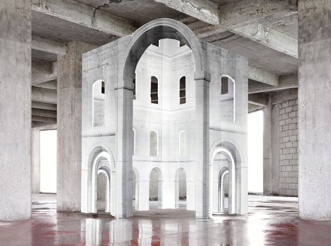 “In Search Of The First Line” By Noémie Goudal | iGNANT.com Conception Scénique, Line Photography, Industrial Architecture, Photography Series, Venice Biennale, Scenic Design, Exhibition Space, Historical Architecture, Stage Design