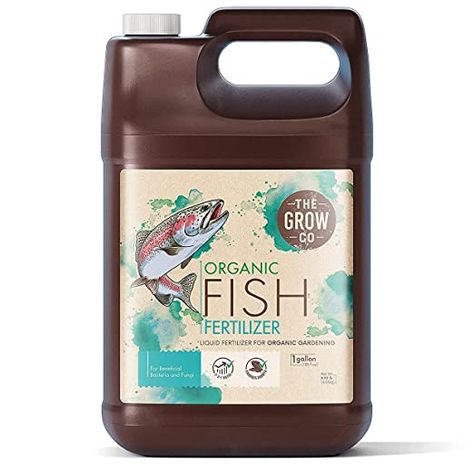 Amazon.com : Organic Fish Fertilizer (1 Gallon) - Liquid Fish Emulsion Food for Plants, Flowers, Fruits & Vegetables - 2-3-1 NPK - Made from Sustainably Sourced Hydrolyzed Fish : Patio, Lawn & Garden Fertilizer For Plants, Organic Garden, Liquid Fertilizer, Beneficial Bacteria, Organic Fertilizer, Garden Fertilizer, Plants Flowers, Planting Herbs, Plant Food