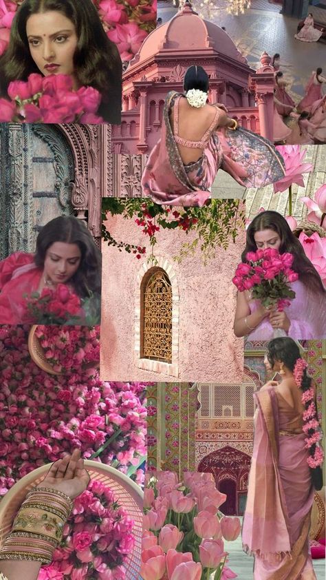 Pink Bollywood Sets For Diwali, Indian Aesthetic Collage, India Collage Aesthetic, Indian Aesthetic Wallpaper Collage, Pink Indian Aesthetic, Diwali Art, Desi Vibes, Indian Aesthetic, Aesthetic Collage