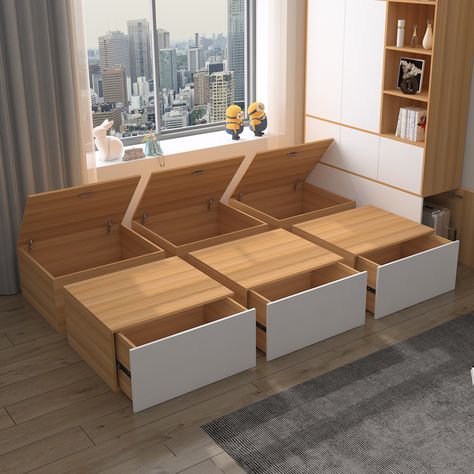 Furniture Space Saving, Lift Storage Bed, Space Saving Furniture Bedroom, Tatami Bed, Small Attic, Bed Frame Design, Box Bedroom, Attic Bathroom, China Shop